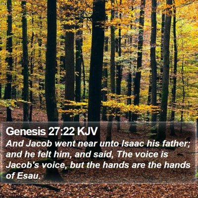 Genesis 27:22 KJV Bible Verse Image