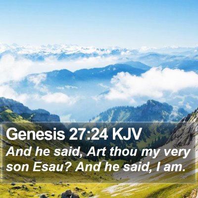 Genesis 27:24 KJV Bible Verse Image