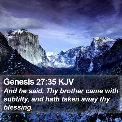 Genesis 27:35 KJV Bible Verse Image