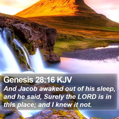 Genesis 28:16 KJV Bible Verse Image