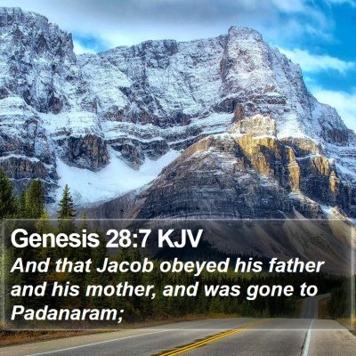 Genesis 28:7 KJV Bible Verse Image