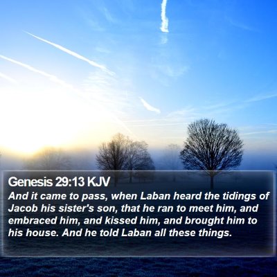 Genesis 29:13 KJV Bible Verse Image