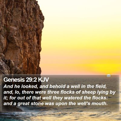 Genesis 29:2 KJV Bible Verse Image