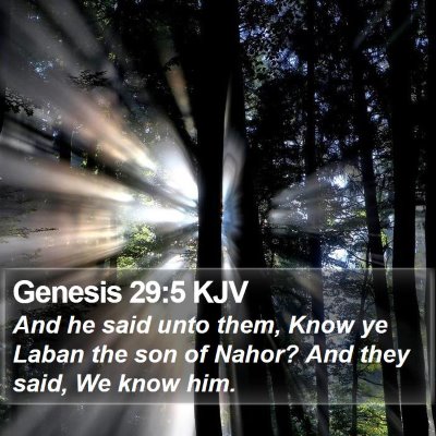 Genesis 29:5 KJV Bible Verse Image