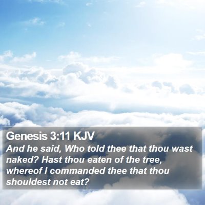 Genesis 3:11 KJV Bible Verse Image