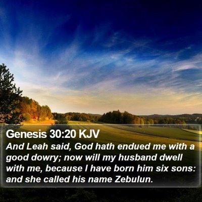 Genesis 30:20 KJV Bible Verse Image
