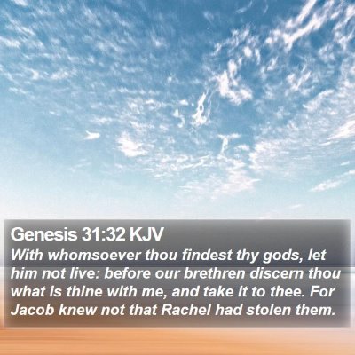 Genesis 31:32 KJV Bible Verse Image