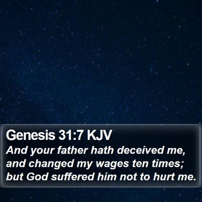 Genesis 31:7 KJV Bible Verse Image