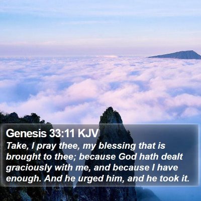 Genesis 33:11 KJV Bible Verse Image