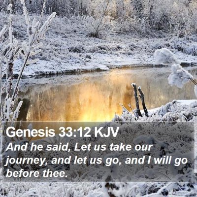 Genesis 33:12 KJV Bible Verse Image