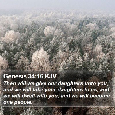 Genesis 34:16 KJV Bible Verse Image