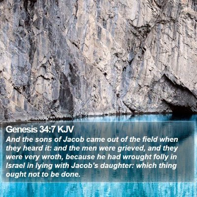 Genesis 34:7 KJV Bible Verse Image