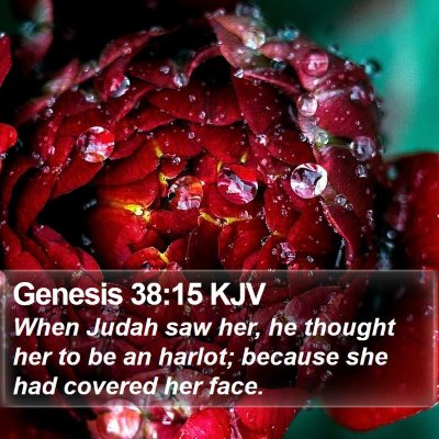 Genesis 38:15 KJV Bible Verse Image