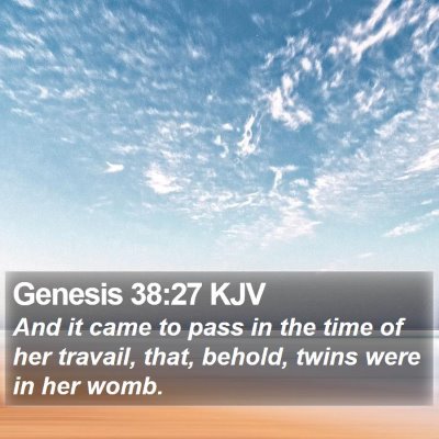 Genesis 38:27 KJV Bible Verse Image