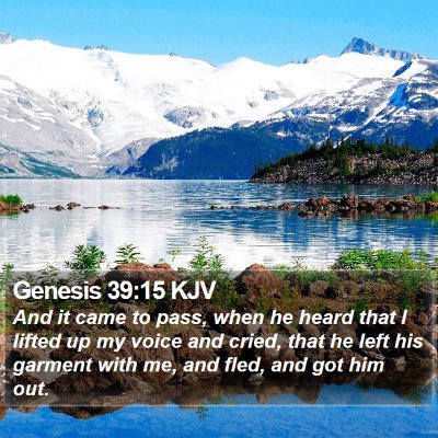 Genesis 39:15 KJV Bible Verse Image