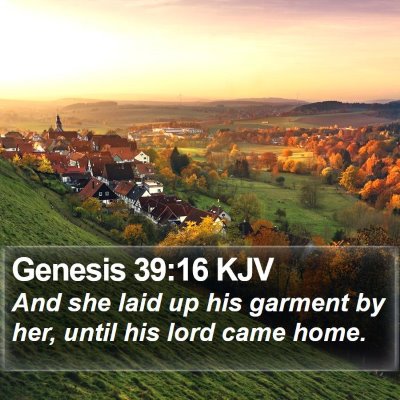 Genesis 39:16 KJV Bible Verse Image