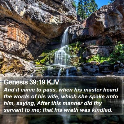 Genesis 39:19 KJV Bible Verse Image