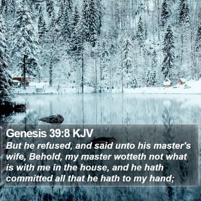 Genesis 39:8 KJV Bible Verse Image