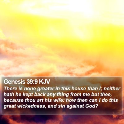 Genesis 39:9 KJV Bible Verse Image