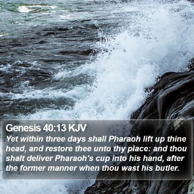 Genesis 40:13 KJV Bible Verse Image