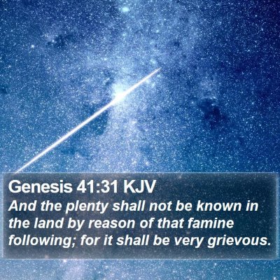 Genesis 41:31 KJV Bible Verse Image