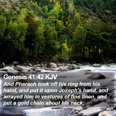 Genesis 41:42 KJV Bible Verse Image