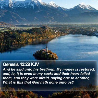 Genesis 42:28 KJV Bible Verse Image