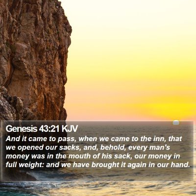 Genesis 43:21 KJV Bible Verse Image