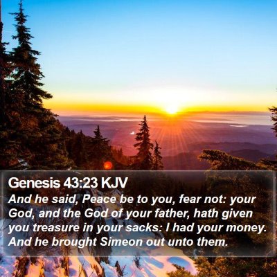 Genesis 43:23 KJV Bible Verse Image