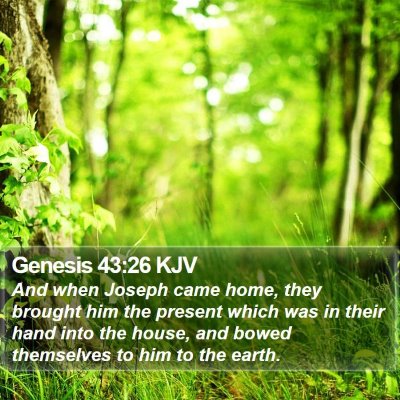 Genesis 43:26 KJV Bible Verse Image