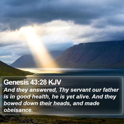 Genesis 43:28 KJV Bible Verse Image