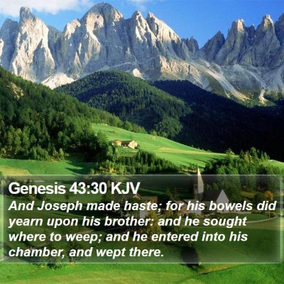 Genesis 43:30 KJV Bible Verse Image