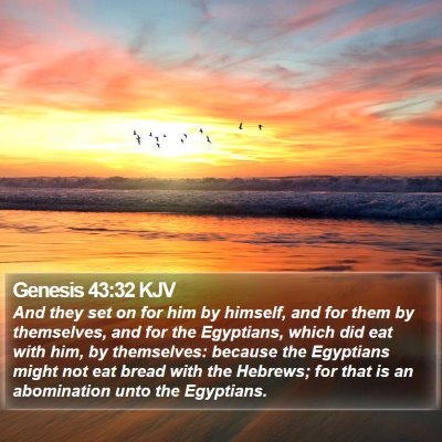 Genesis 43:32 KJV Bible Verse Image
