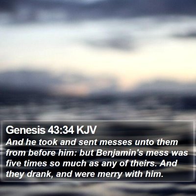 Genesis 43:34 KJV Bible Verse Image