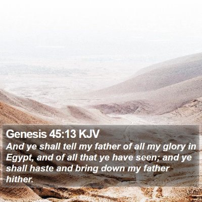 Genesis 45:13 KJV Bible Verse Image