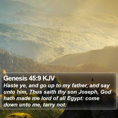 Genesis 45:9 KJV Bible Verse Image