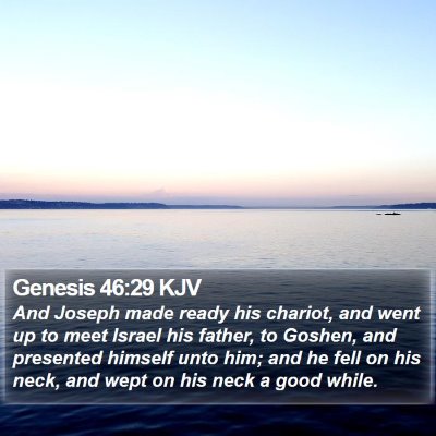 Genesis 46:29 KJV Bible Verse Image