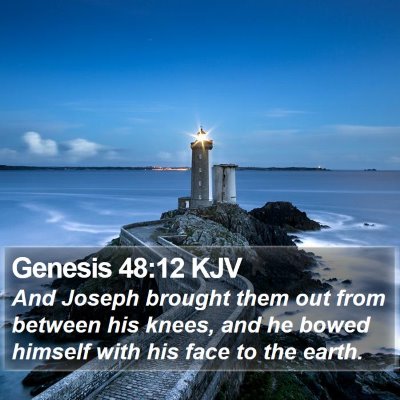 Genesis 48:12 KJV Bible Verse Image