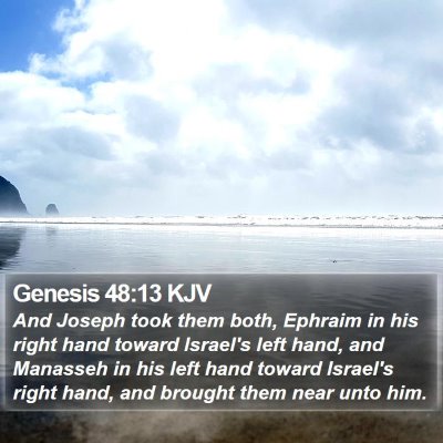Genesis 48:13 KJV Bible Verse Image