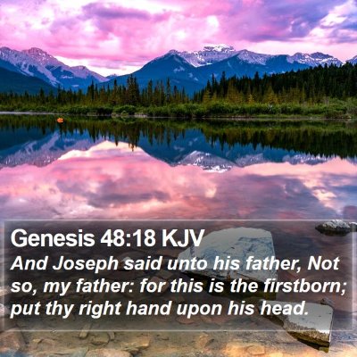 Genesis 48:18 KJV Bible Verse Image