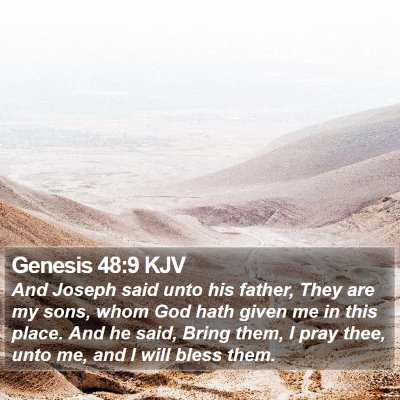 Genesis 48:9 KJV Bible Verse Image