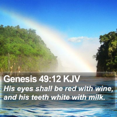 Genesis 49:12 KJV Bible Verse Image