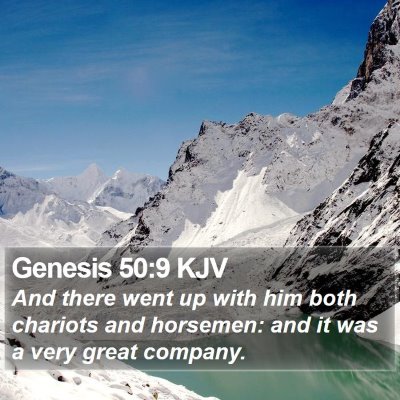 Genesis 50:9 KJV Bible Verse Image