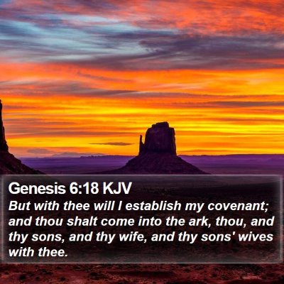 Genesis 6:18 KJV Bible Verse Image