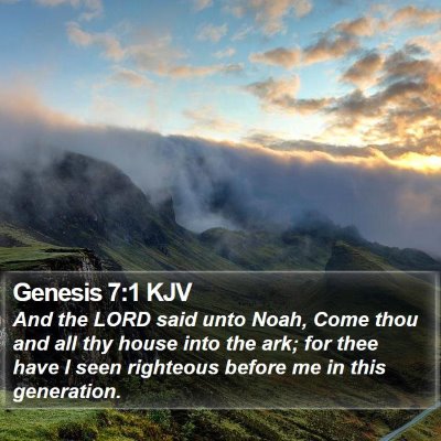 Genesis 7:1 KJV Bible Verse Image