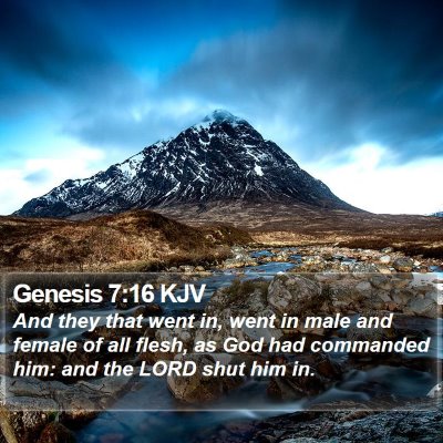 Genesis 7:16 KJV Bible Verse Image