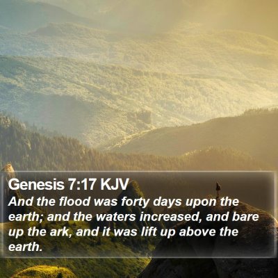 Genesis 7:17 KJV Bible Verse Image