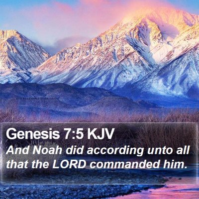 Genesis 7:5 KJV Bible Verse Image