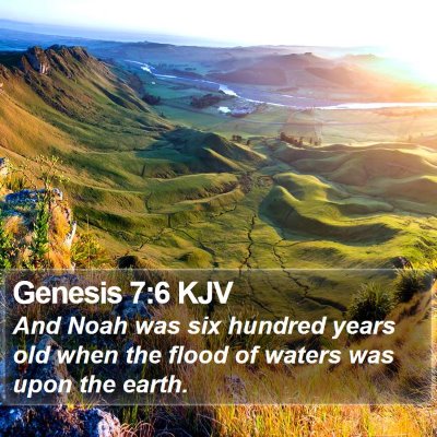 Genesis 7:6 KJV Bible Verse Image