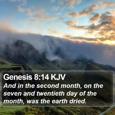 Genesis 8:14 KJV Bible Verse Image